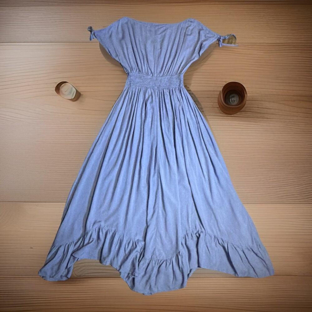 Cupshe Women's Size Small Blue Midi Maxi Dress Smocked Waist Cottagecore Boho - Picture 3 of 8